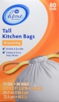 slide 1 of 1, Kroger Home Sense Tall Kitchen Drawstring Bags, 80 ct