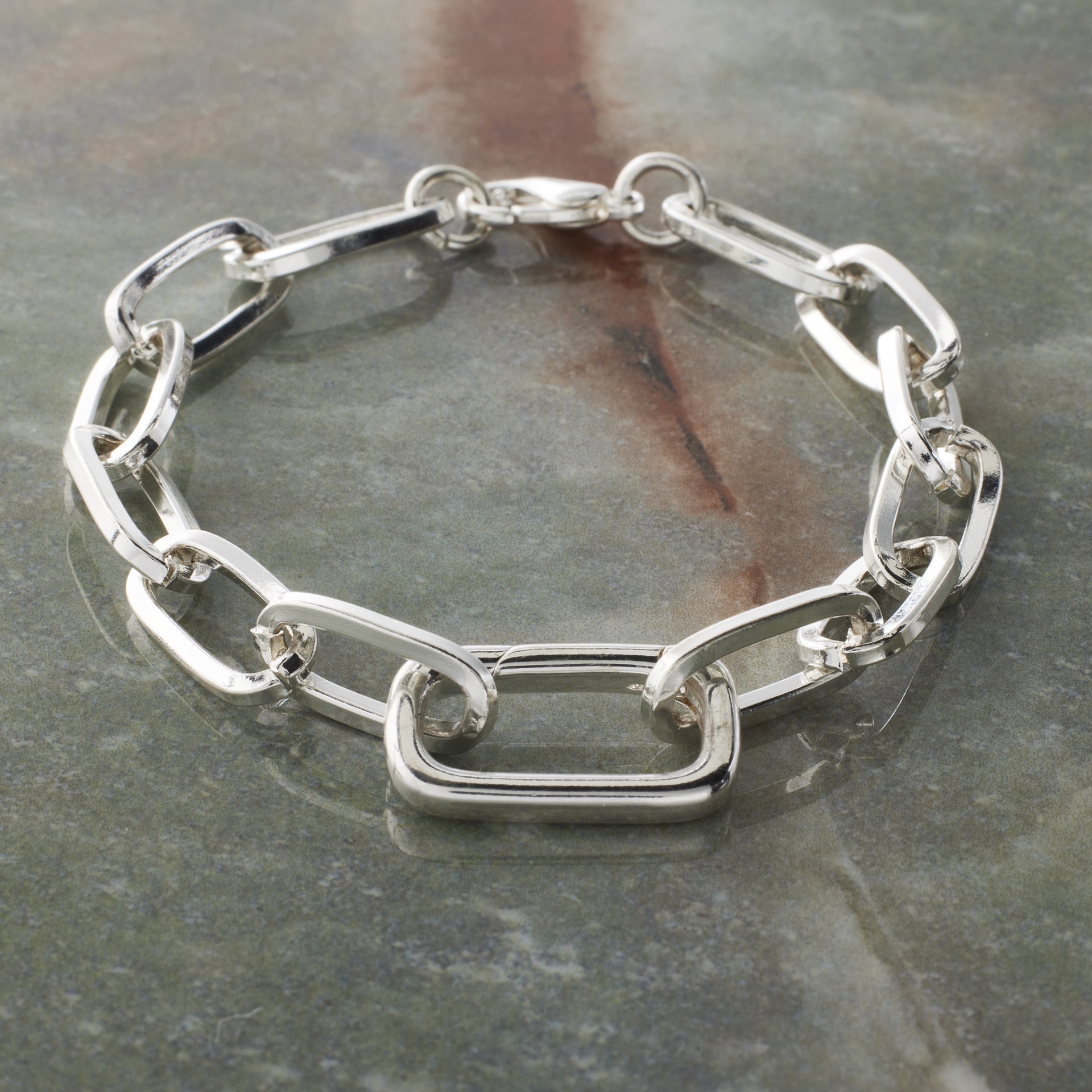 slide 7 of 8, 7.1" Silver Paperclip Link Charm Bracelet By Bead Landing, 7.1 in