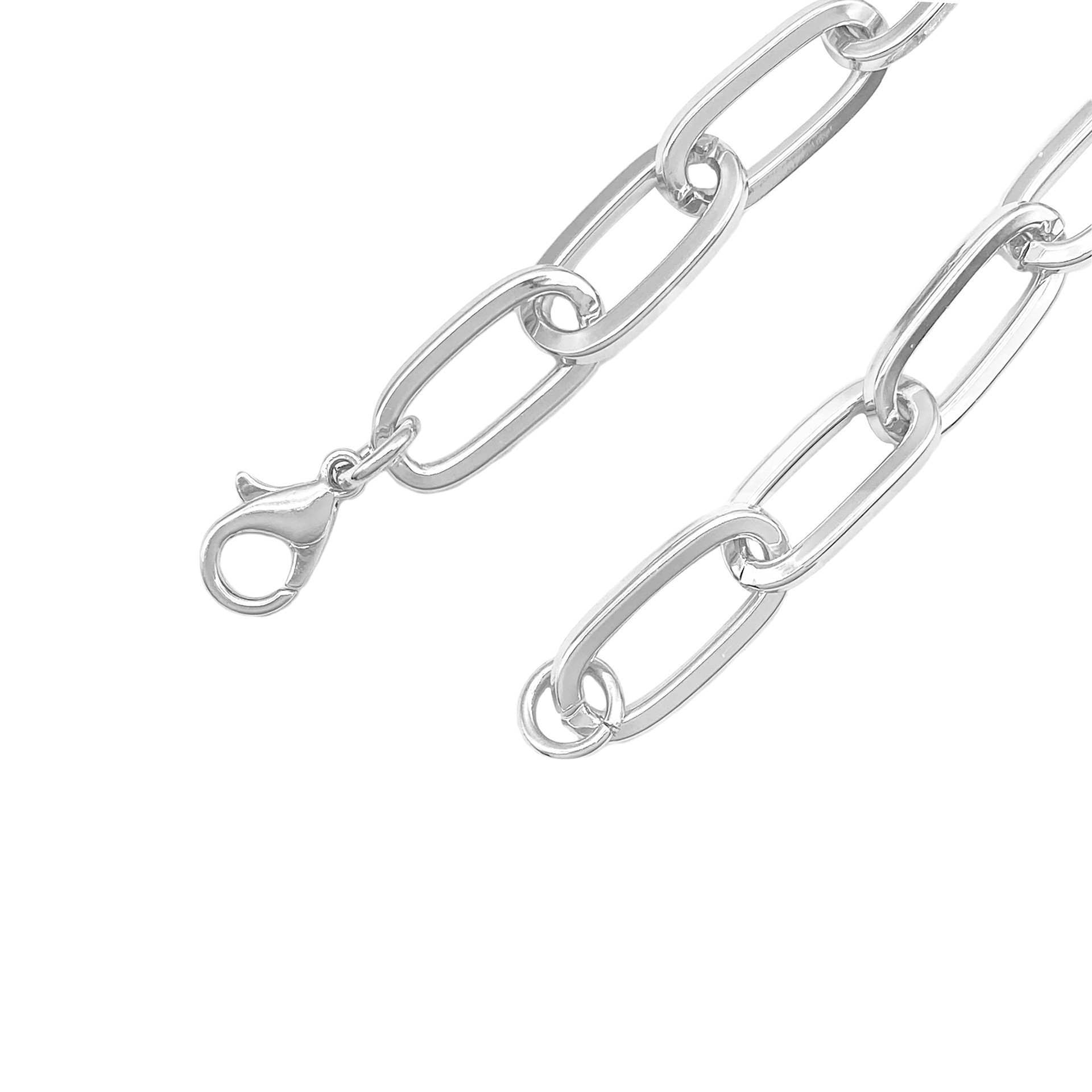 slide 2 of 8, 7.1" Silver Paperclip Link Charm Bracelet By Bead Landing, 7.1 in