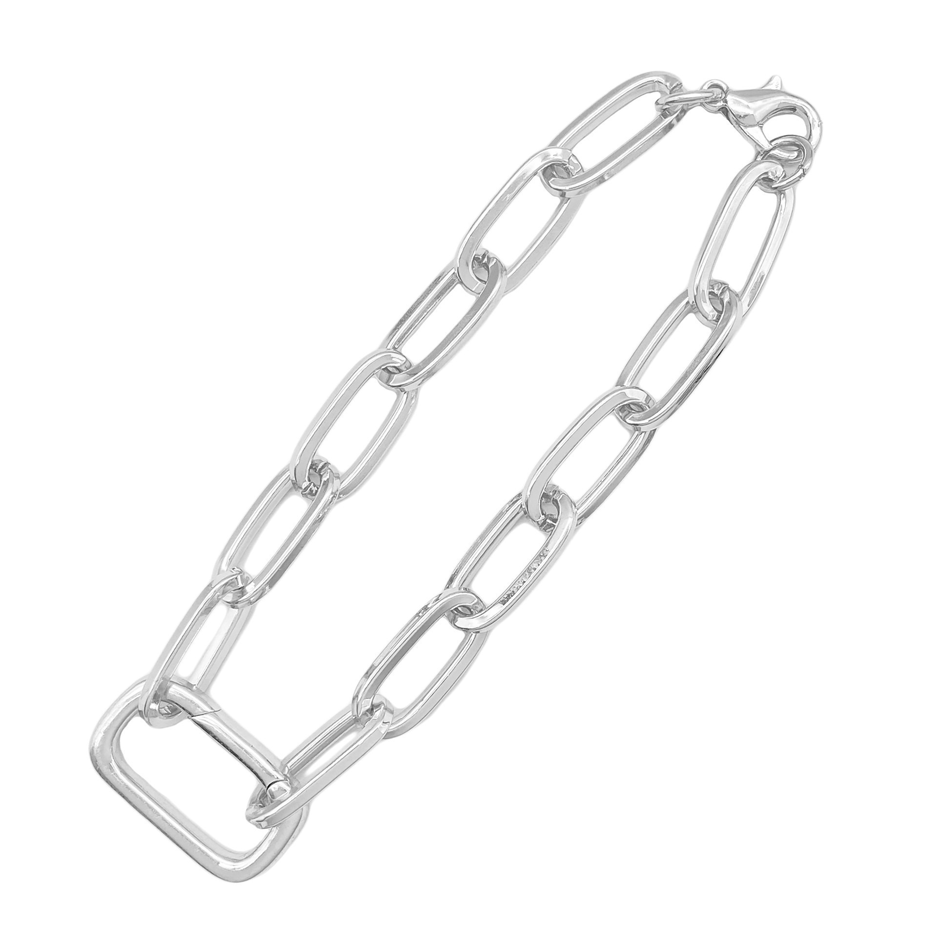 slide 8 of 8, 7.1" Silver Paperclip Link Charm Bracelet By Bead Landing, 7.1 in