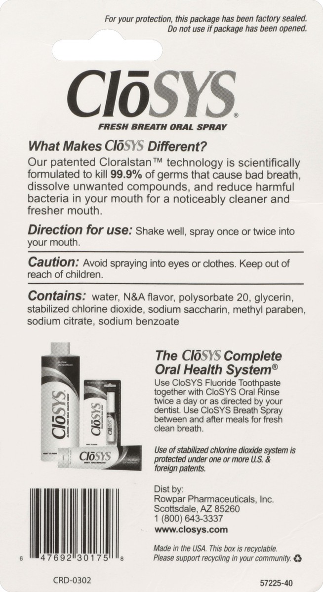 slide 3 of 3, CloSYS Oral Spray 0.25 oz, 0.25 oz