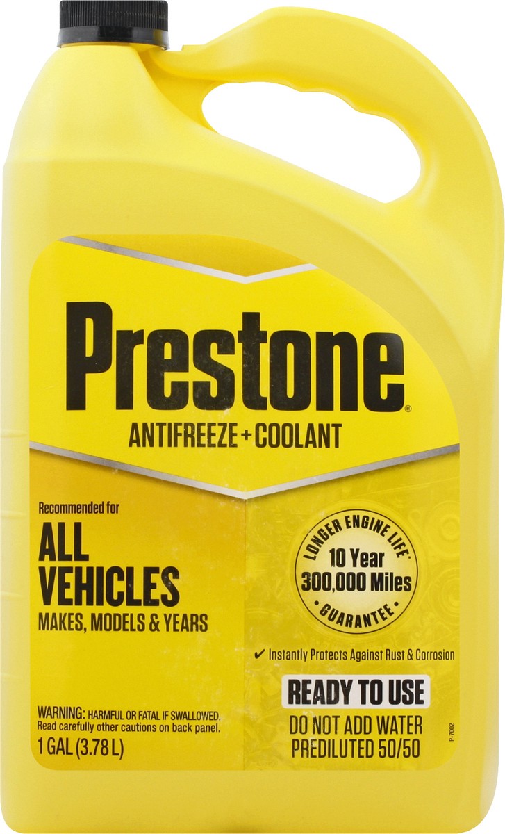 slide 7 of 9, Prestone 50/50 Prediluted Antifreeze, 1 gal