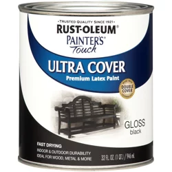 Rust-Oleum Painters Touch Ultra Cover Multi-Purpose Brush-On Paint - Quart, Gloss Black