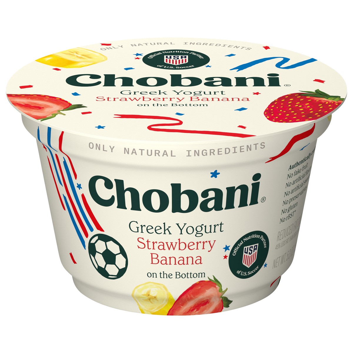 slide 1 of 9, Chobani Non-Fat Greek Yogurt Strawberry Banana on the Bottom 5.3oz, 5.3 oz