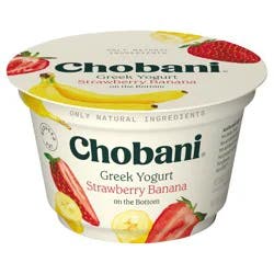 Chobani Non-Fat Greek Yogurt Strawberry Banana on the Bottom 5.3oz