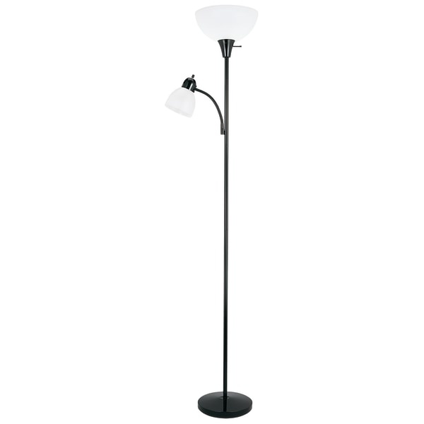 slide 1 of 1, Realspace Floor Lamp And Gooseneck Reading Lamp, 70-1/2''H, White/Black, 1 ct