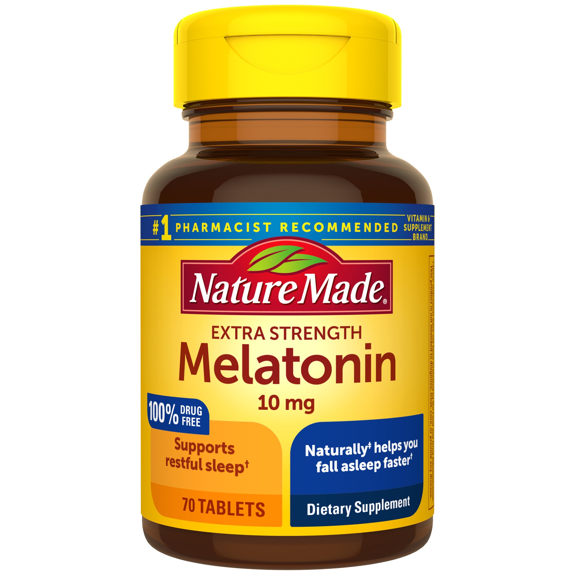 slide 1 of 1, Nature Made Extra Strength 10 mg Tablets Melatonin 70 ea, 70 ct