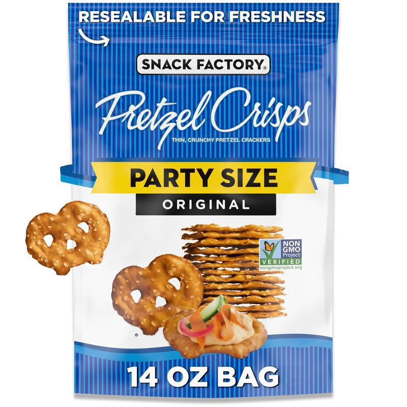 slide 1 of 5, Snack Factory Original Pretzel Crisps, 14.000 oz