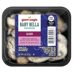 Giant Eagle Baby Bella Mushrooms, Sliced