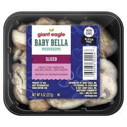 Giant Eagle Baby Bella Mushrooms, Sliced