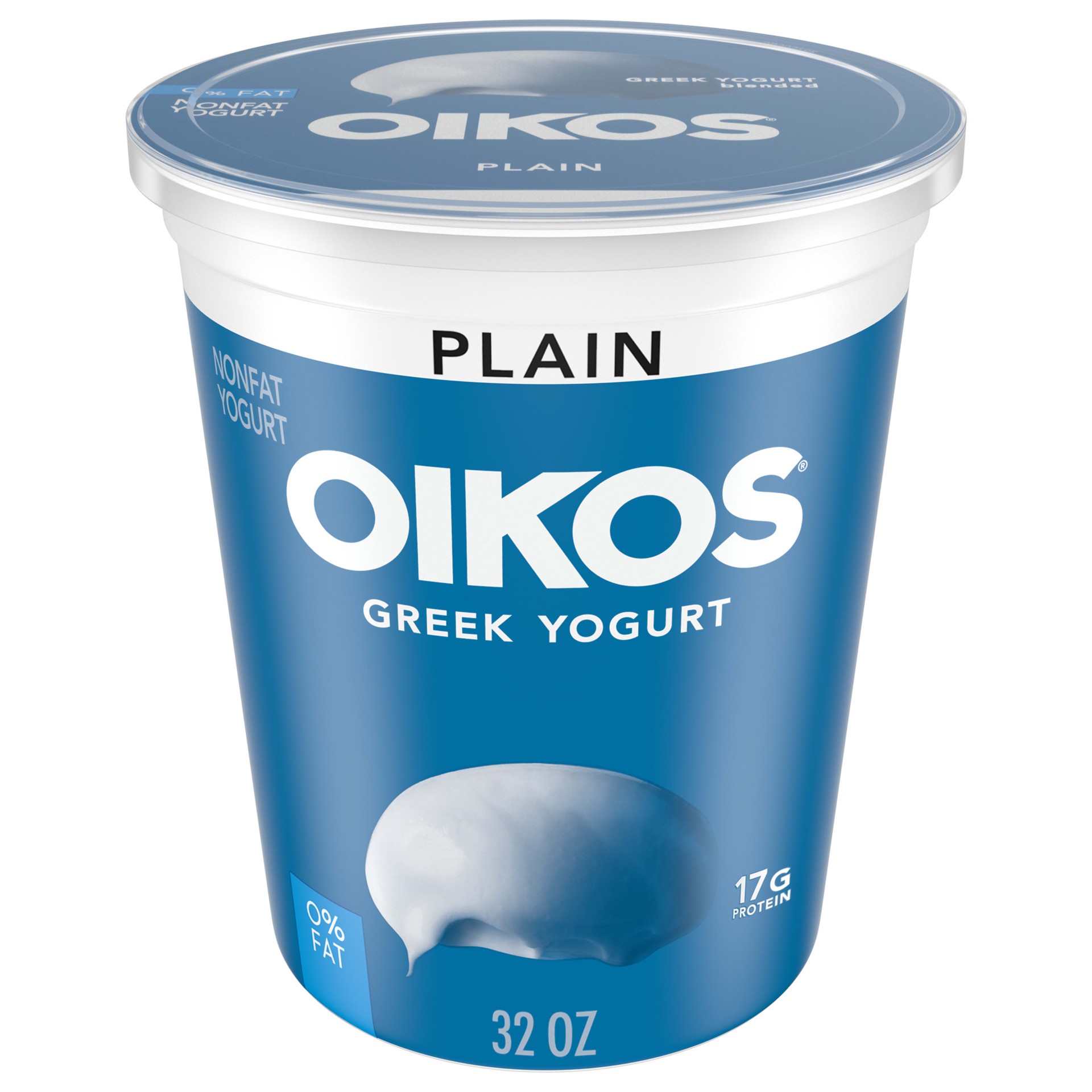 slide 1 of 6, Oikos Greek Nonfat Yogurt, Plain, 32 oz., 32 oz