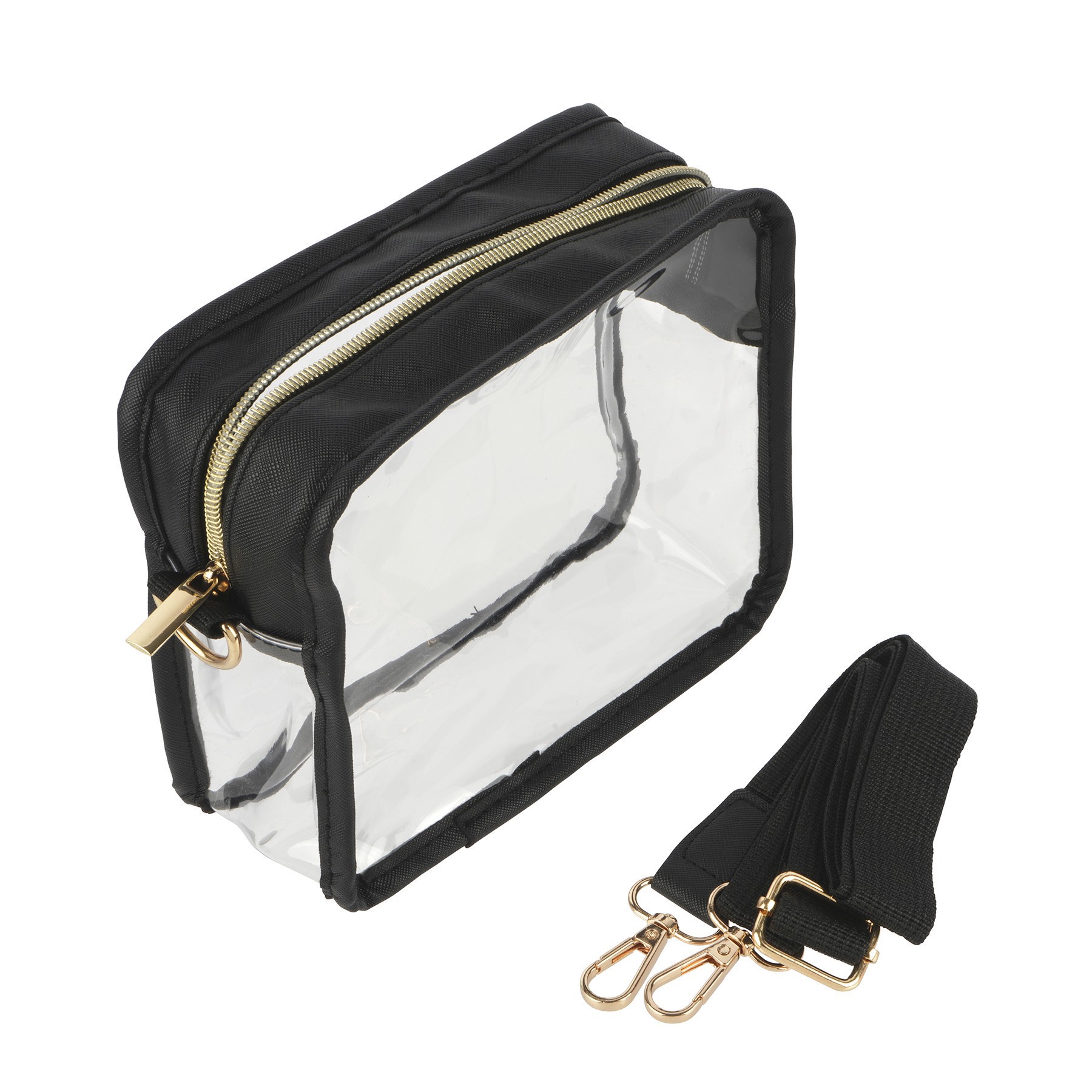 slide 2 of 2, Clear & Matte Black Crossbody Bag By Make Market, 7 in x 2.5 in x 6 in