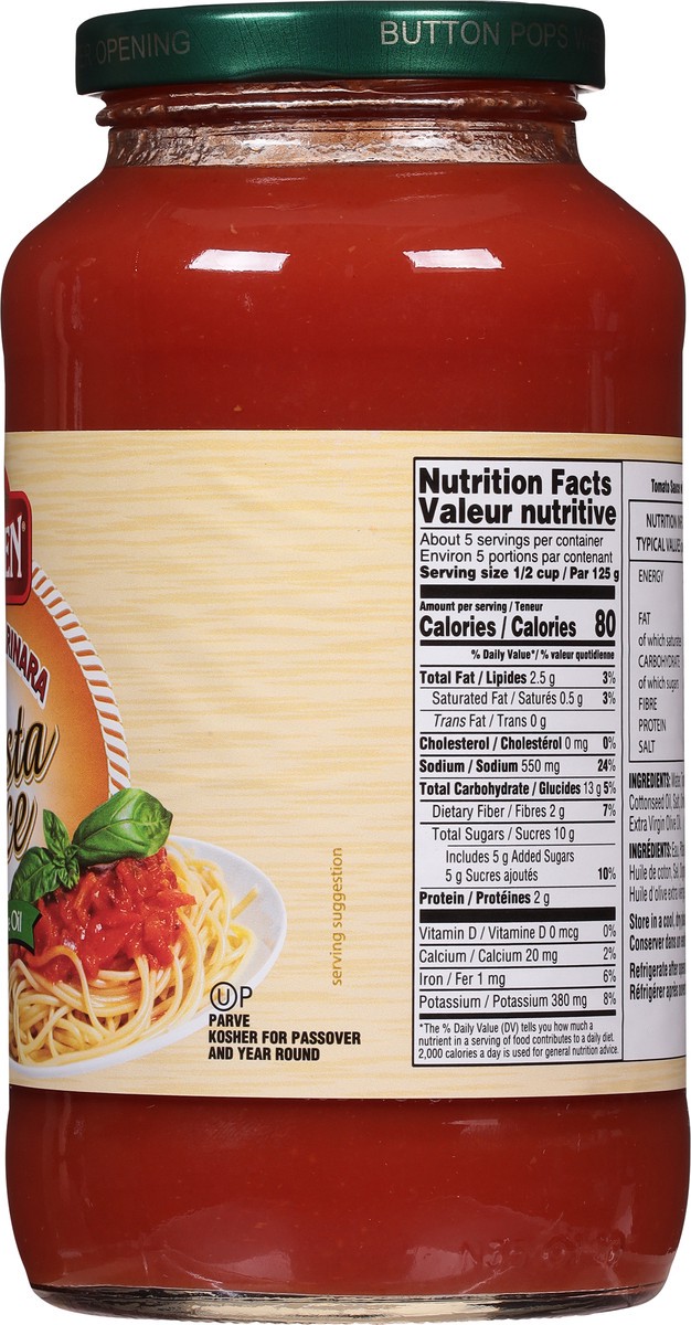 slide 8 of 9, Gefen Classic Marinara Pasta Sauce, 25 oz