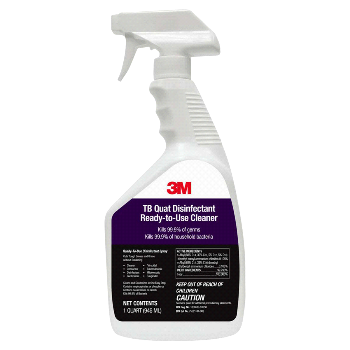 slide 1 of 6, 3M Company Disinfectant Ready to Use Cleaner, 1 qt