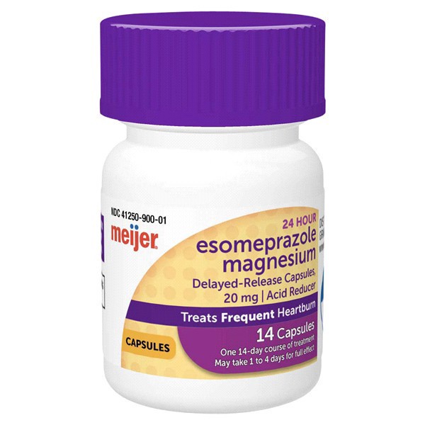 slide 6 of 29, Meijer Esomeprazole Magnesium Capsules, Acid Reducer, 20 mg, 14 ct