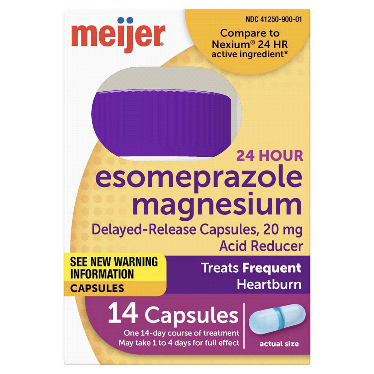 slide 1 of 29, Meijer Esomeprazole Magnesium Capsules, Acid Reducer, 20 mg, 14 ct