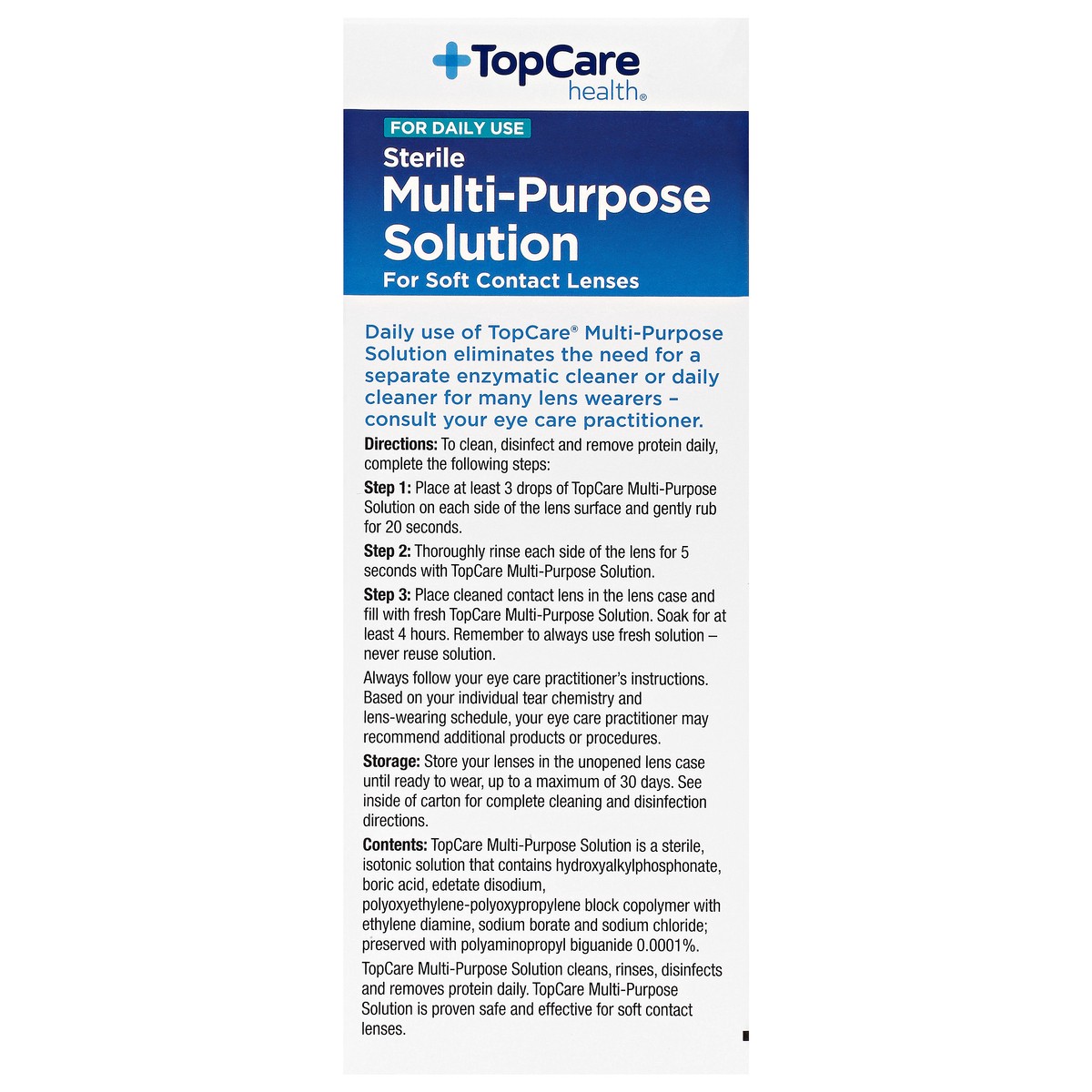 slide 9 of 16, TopCare Health Sterile Multi-Purpose Solution 12 fl oz, 12 fl oz