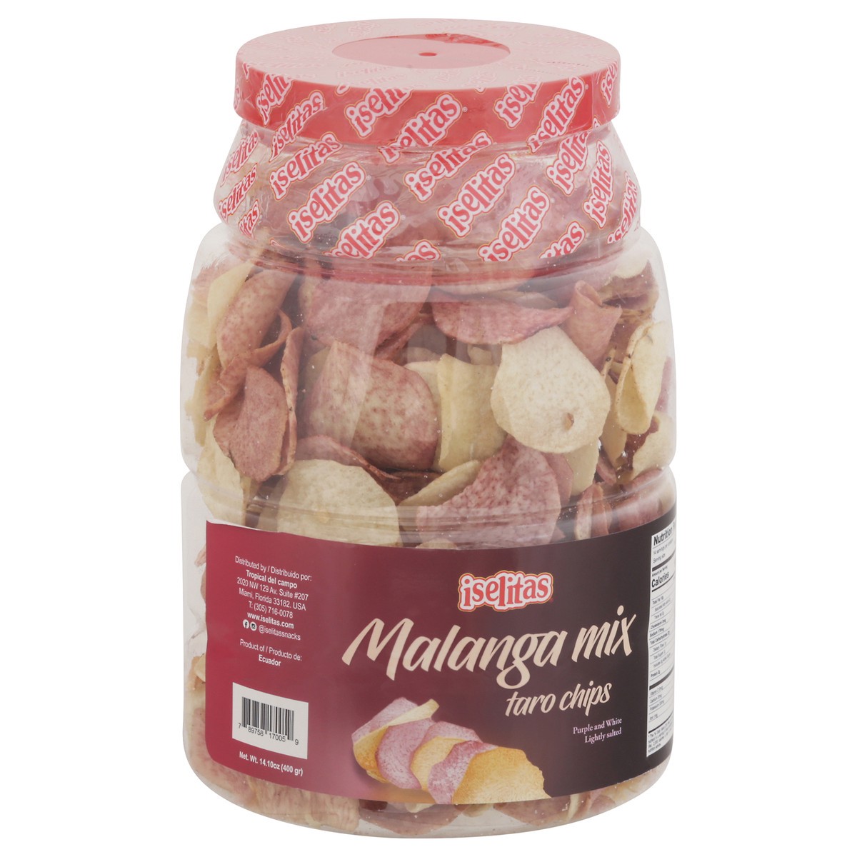 slide 12 of 13, Iselitas Lightly Salted Purple and White Malanga Mix Taro Chips 14.10 oz, 14.1 oz