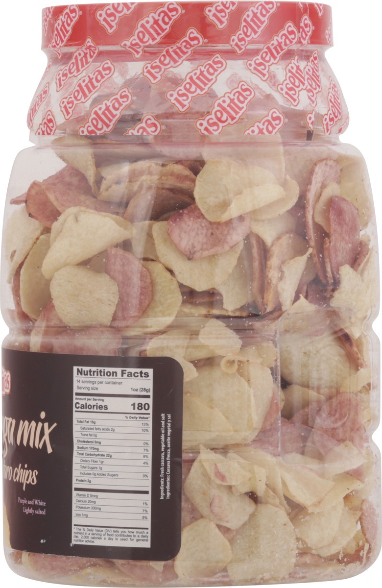 slide 2 of 13, Iselitas Lightly Salted Purple and White Malanga Mix Taro Chips 14.10 oz, 14.1 oz