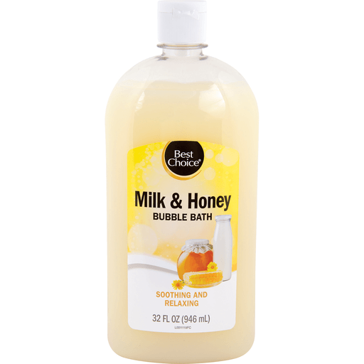 slide 1 of 1, Best Choice Bubble Bath Milk & Honey, 32 oz