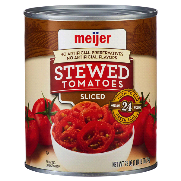 slide 1 of 1, Meijer Slicedd Tomatoes, 28 oz