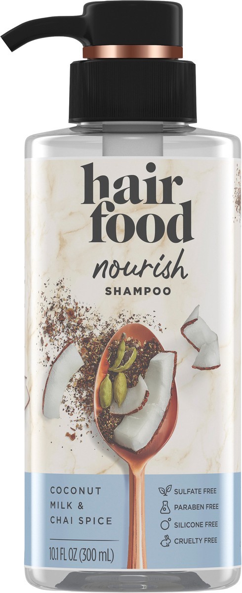 slide 3 of 3, Hair Food Coconut & Chai Spice Sulfate Free Shampoo, 10.1 fl oz, Dye Free Nourishment, 10.1 fl oz