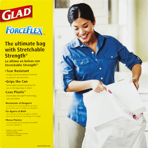 Glad ForceFlex Tall Kitchen Drawstring 13 Gallon Trash Bags - Shop