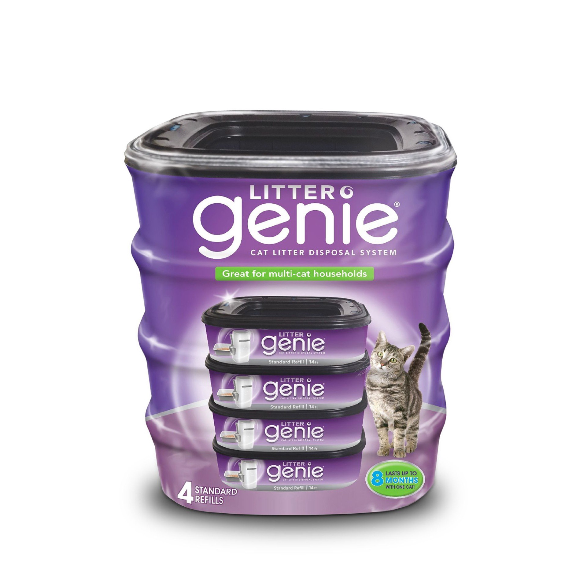 slide 1 of 1, Litter Genie Standard Refill Cartidge for Cat Litter Disposal System, 4 ct