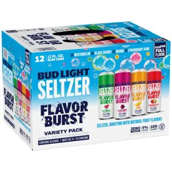 Bud Light Seltzer Variety Pack, Hard Seltzer, Gluten Free, 12 Pack, 12 FL OZ Slim Cans, 5% ABV
