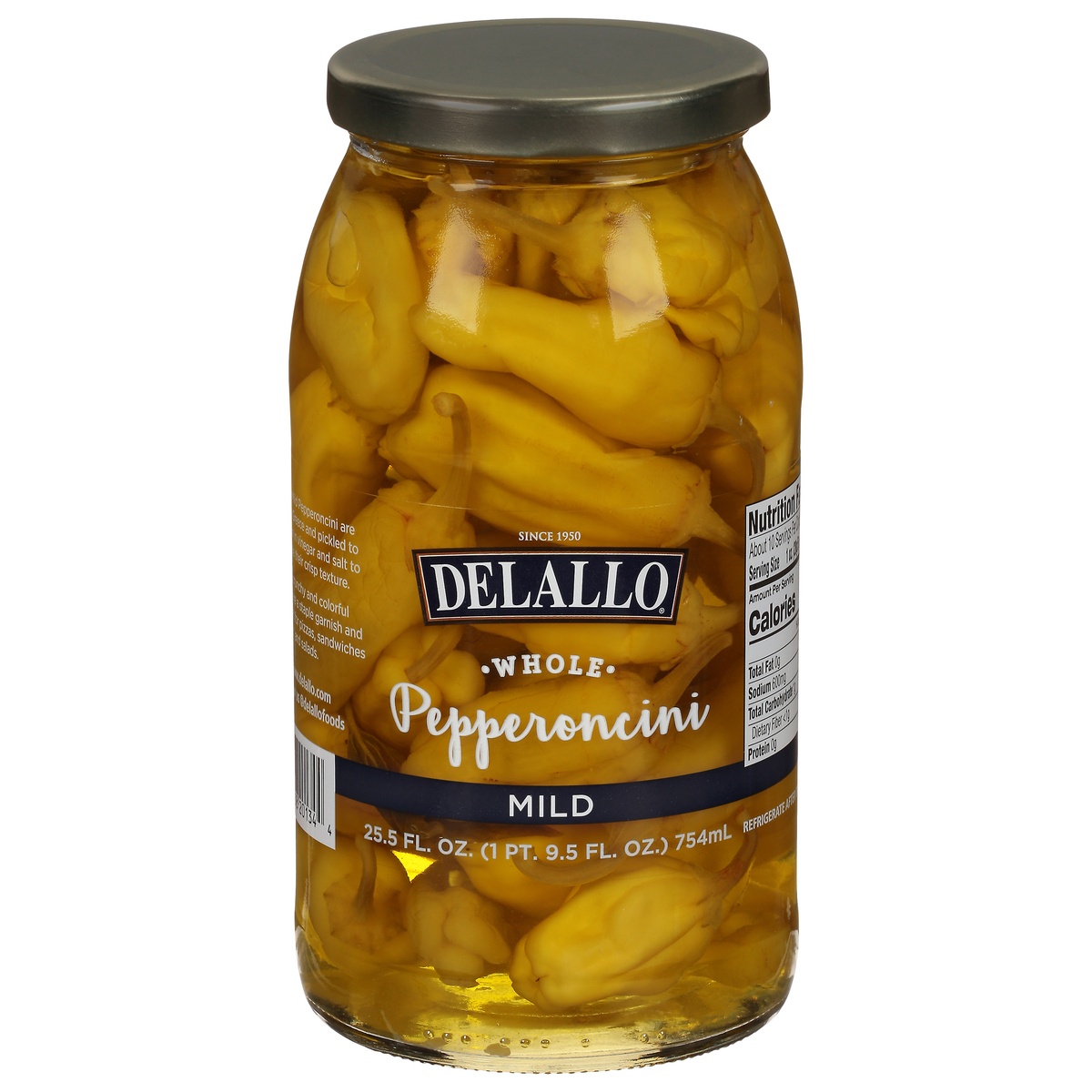 slide 1 of 1, DeLallo Mild Pepperoncini, 25.5 oz