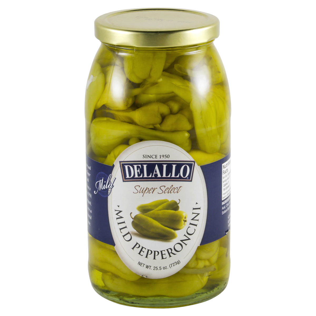 slide 1 of 4, DeLallo Mild Pepperoncini, 25.5 oz