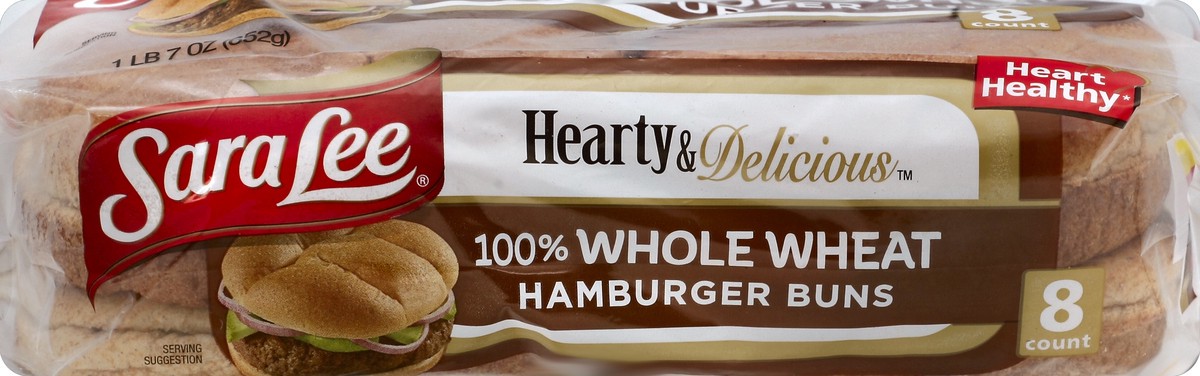 slide 4 of 5, Sara Lee Hearty & Delicious Bakery Buns 100% Whole Wheat, 8 ct; 23 oz