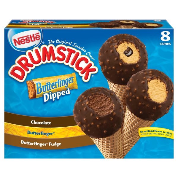 slide 1 of 6, Nestlé Butterfinger Drumstick, 8 ct