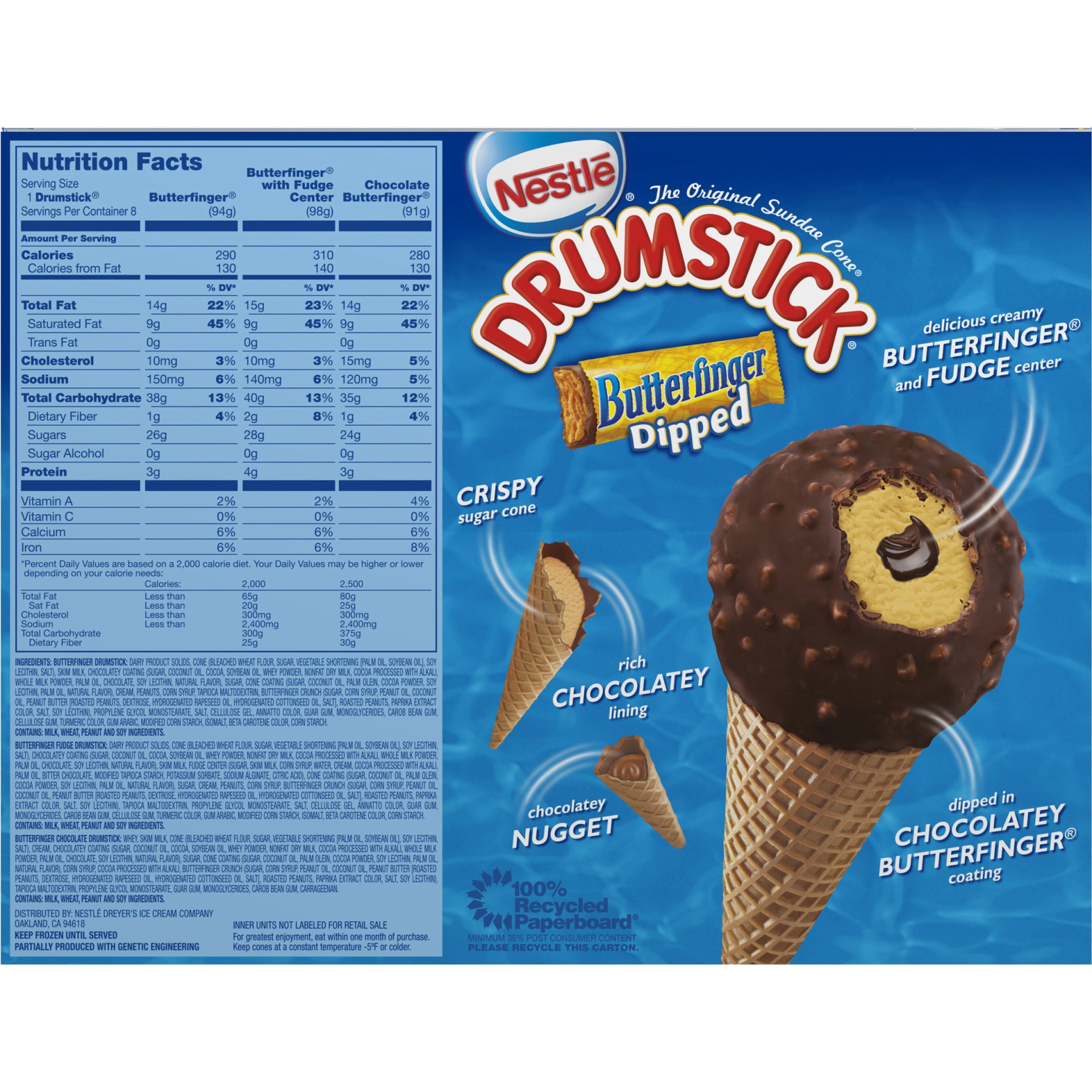 slide 4 of 6, Nestlé Butterfinger Drumstick, 8 ct