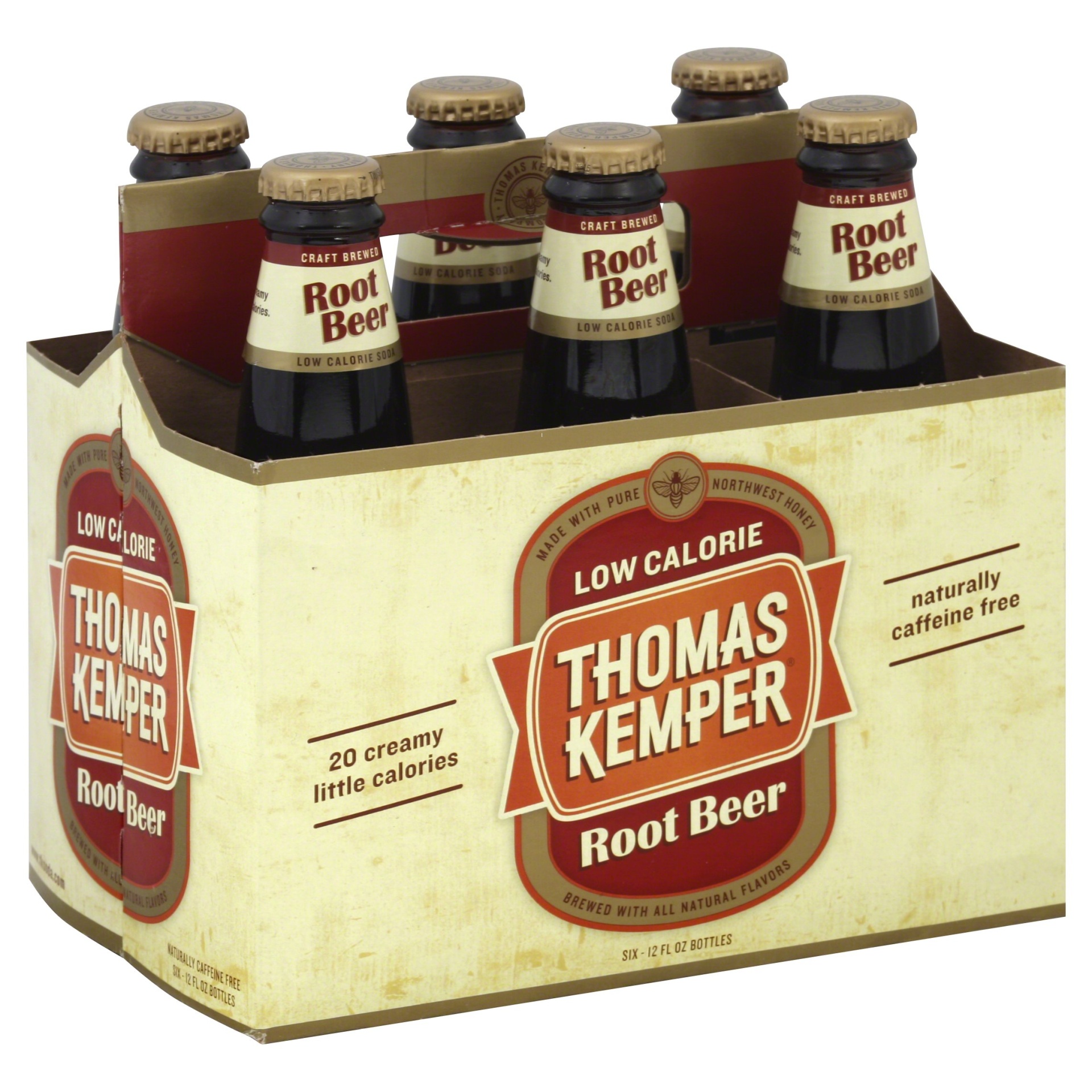 slide 1 of 1, Thomas Kemper Soda, Low Calorie, Root Beer, 6 ct