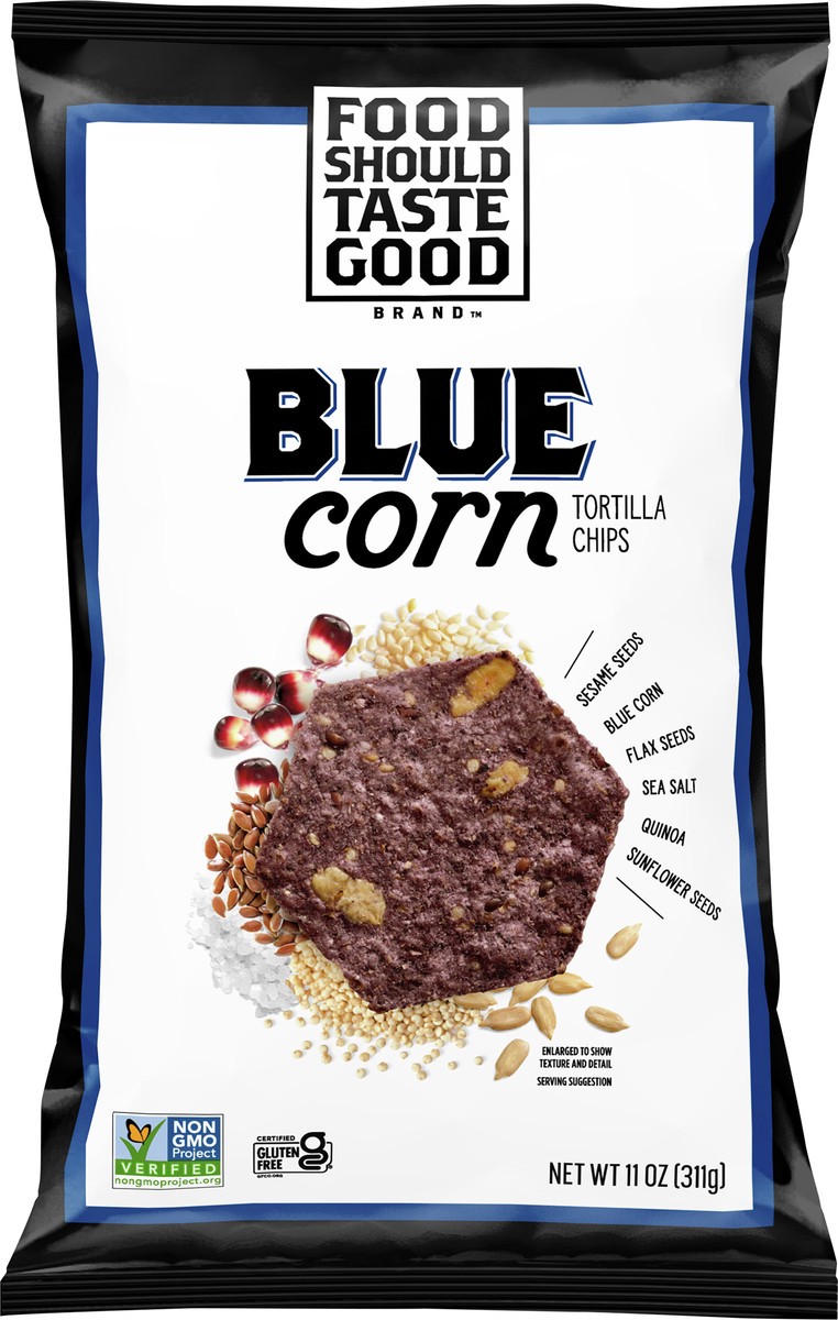 slide 8 of 12, Food Should Taste Good Tortilla Chips, Blue Corn, Gluten Free, 11 oz, 11 oz