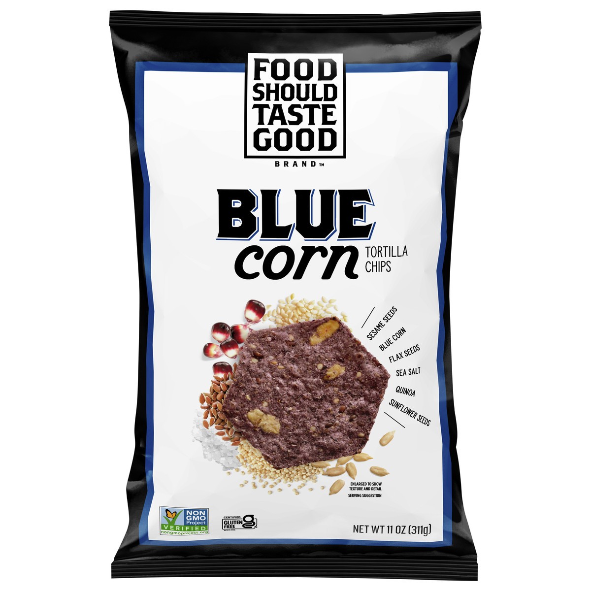 slide 1 of 12, Food Should Taste Good Tortilla Chips, Blue Corn, Gluten Free, 11 oz, 11 oz