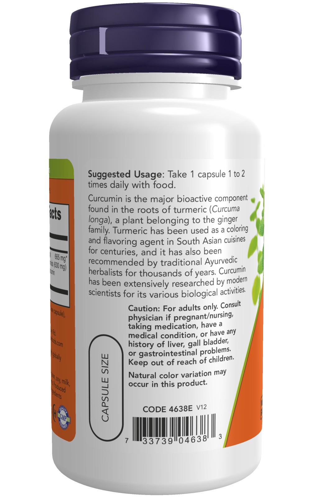 slide 4 of 4, NOW Foods Curcumin From Turmeric Root Extract, 60 ct