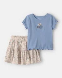 Carter's Baby Girl 2-Piece Disney Minnie Mouse Top & Skort Set - Blue Multi 24M