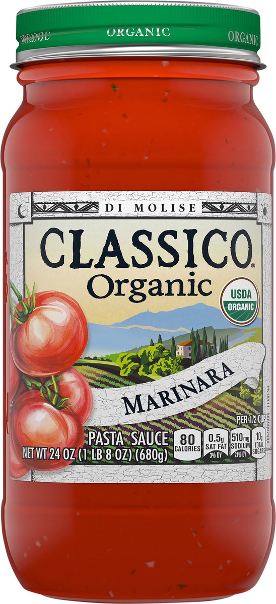 slide 3 of 14, Classico Organic Marinara Pasta Sauce, 24 oz Jar, 24 oz