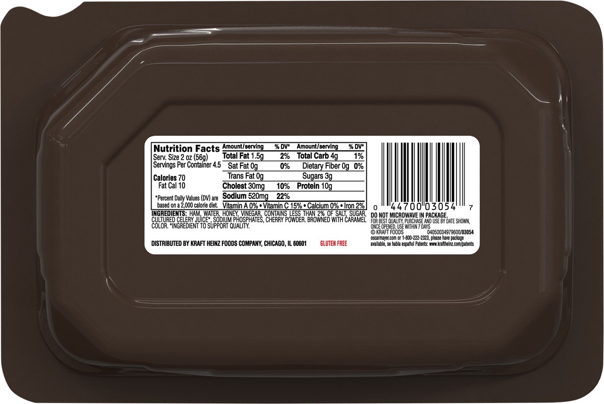 slide 3 of 9, Oscar Mayer Deli Fresh Honey Uncured Sliced Ham Deli Lunch Meat, 9 oz Package, 9 oz