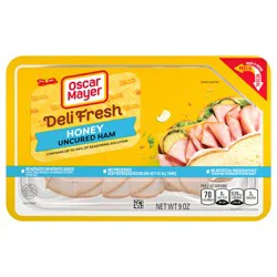 Oscar Mayer Deli Fresh Honey Uncured Sliced Ham Deli Lunch Meat, 9 oz Package