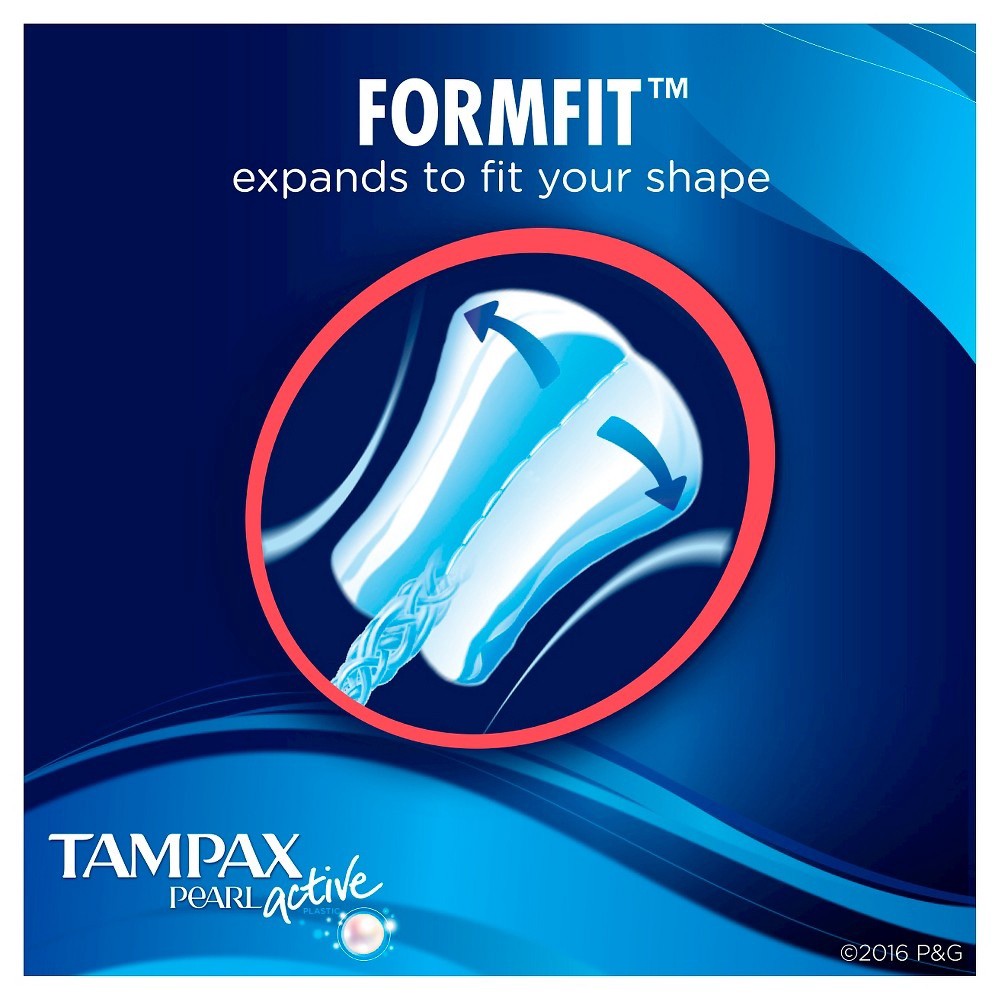 slide 6 of 9, Tampax Pearl Active Unscented Regular Absorbency Tampons, 36 ct