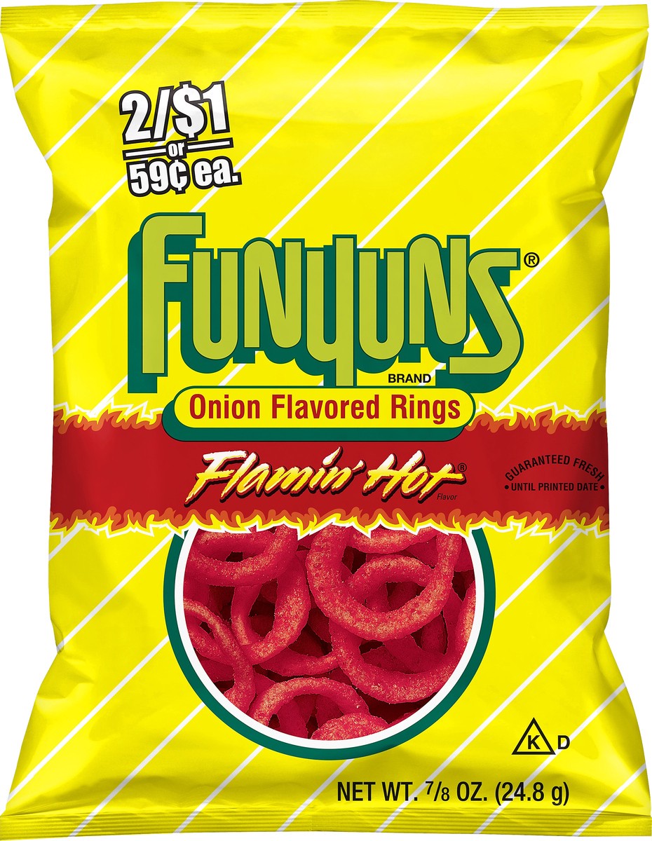 slide 4 of 5, Funyuns Onion Flavored Rings Flamin' Hot 7/8 Oz, 0.88 oz