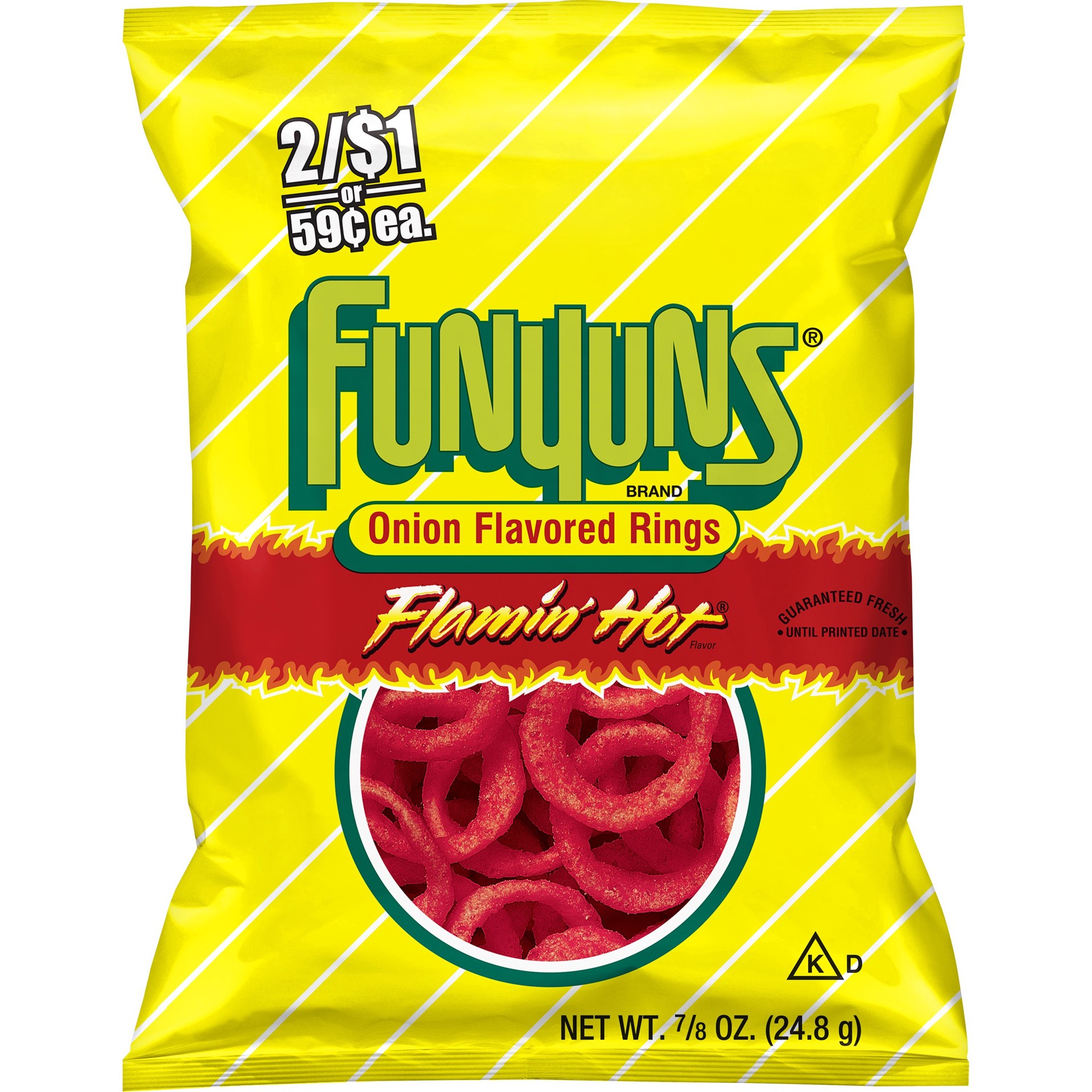 slide 1 of 5, Funyuns Onion Flavored Rings Flamin' Hot 7/8 Oz, 0.88 oz