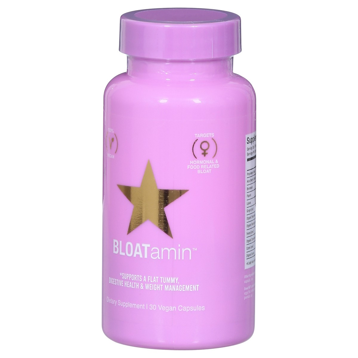 slide 12 of 13, Bloatamin Vegan Capsules Dietary Supplement 30 Capsules, 30 ct
