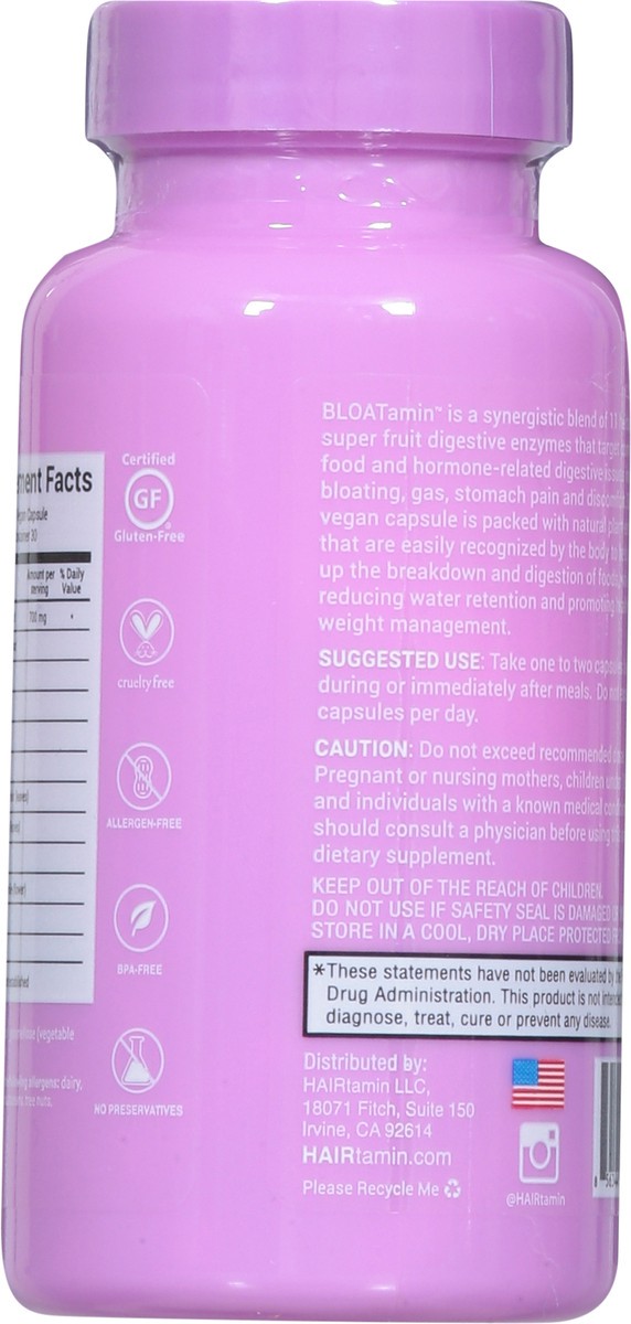slide 8 of 13, Bloatamin Vegan Capsules Dietary Supplement 30 Capsules, 30 ct
