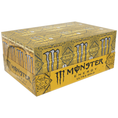 slide 1 of 2, Monster Energy Ultra Gold, Sugar Free Energy Drink, 16 oz