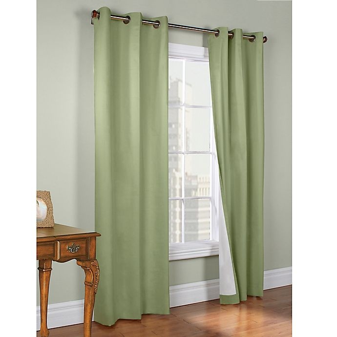 slide 1 of 1, Commonwealth Home Fashions Weathermate 84-Inch Grommet Top Window Curtain Panels - Sage, 2 ct