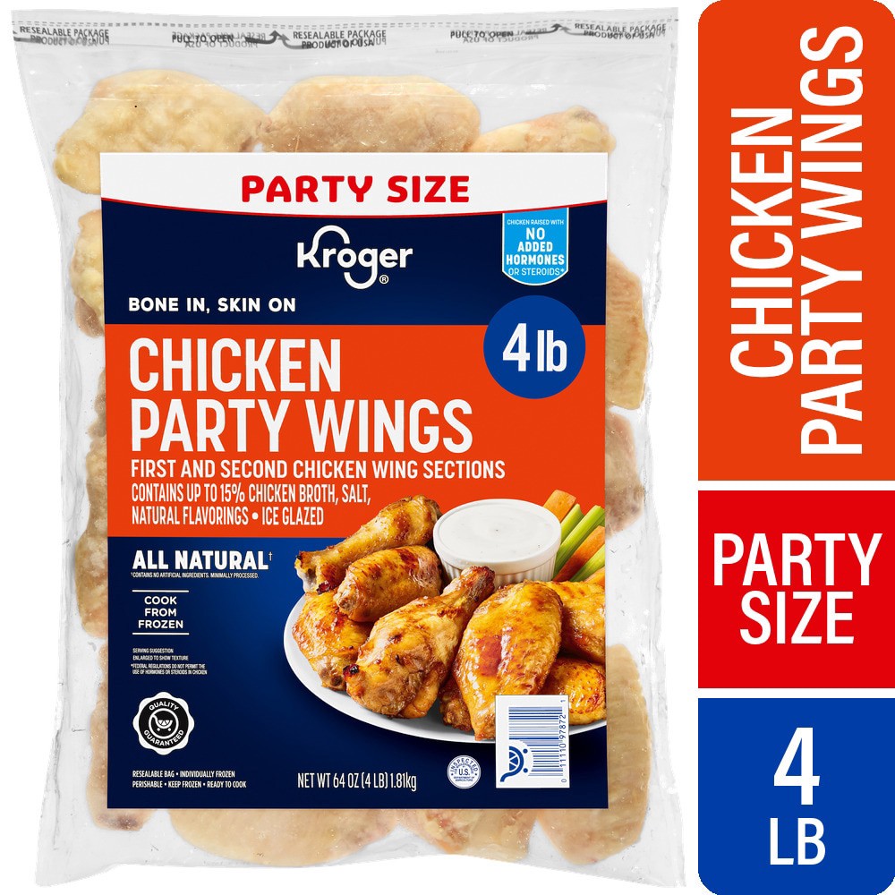 slide 1 of 6, Kroger Chicken Party Wings, 4 lb